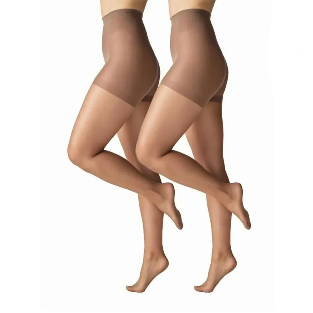 Silk Impressions Shimmer Sheer Pantyhose Stockings Sheer 2, 2-Packs XL